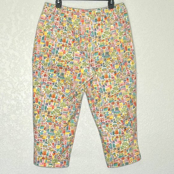 Talbots Women's Stretch 14 Petite Printed Cropped Pants - Picture 8 of 16